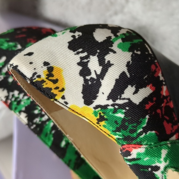 Marc Fisher Open Toe Platform Heels, Red Black Green Yellow White, Size 9.5 M - Picture 8 of 15